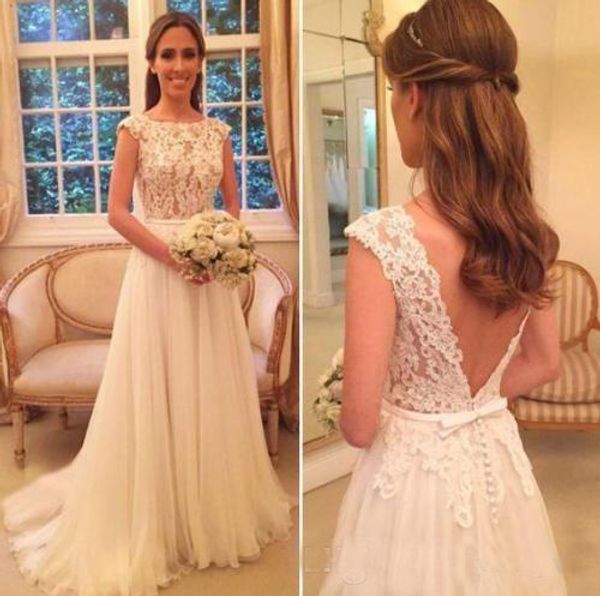 

Vestido De Noiva 2019 Lace Tulle Boho Wedding Dresses Summer V Back Beach Bridal Gown Bohemian Wedding Gowns robe de mariage