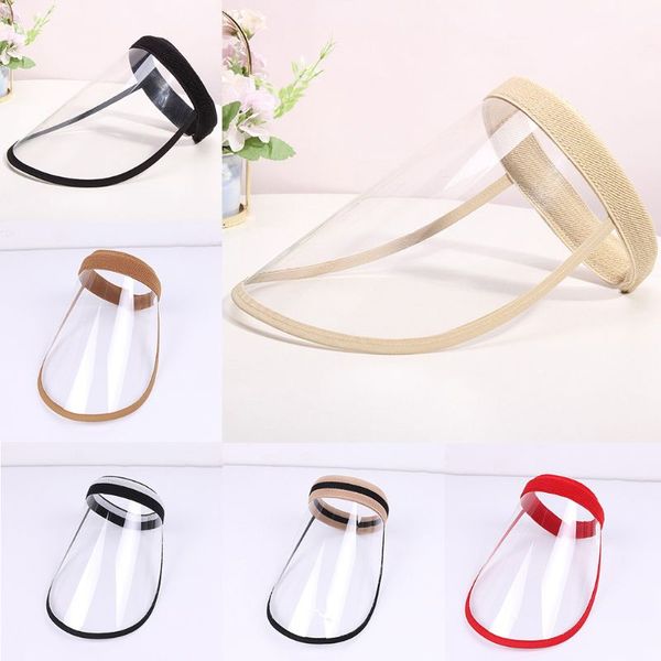 

kids protective empty sun hat clear full face shield anti splash saliva eye protection outdoor headband cap, Blue;gray