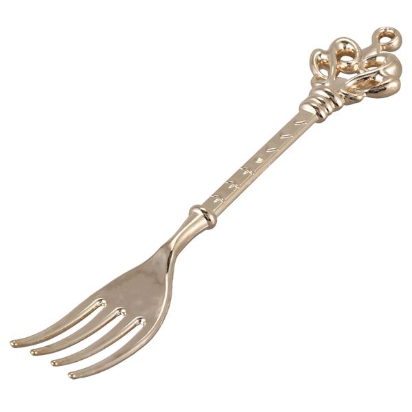 

kitchen metal cakes desserts retro european style real fork gold color