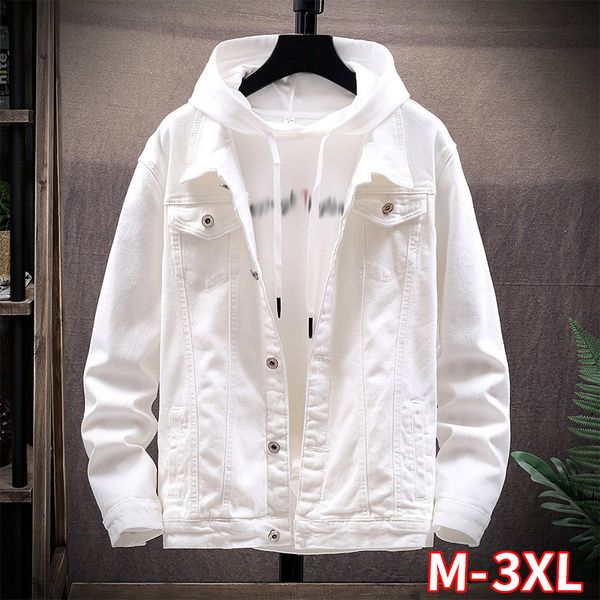 

men's slim jean jacket casual long sleeve white denim jacket men's tide bomber male outweat coat 2020 new, Black;brown