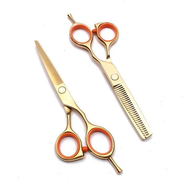 

hairdressing scissors c1014 5.5" 440c customized logo gold hair scissors barber scissors cutting shears thinning shears professional sh