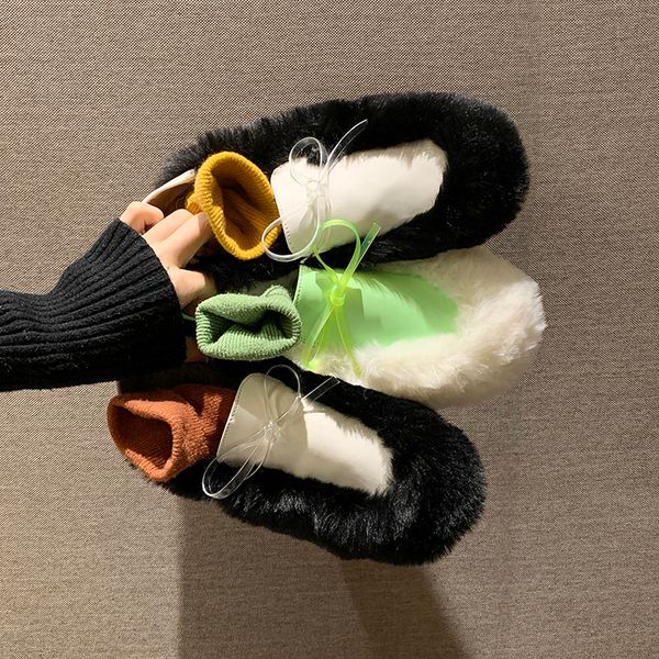 

women casual woman shoe bow-knot women's winter shoes modis autumn female footwear round toe loafers fur butterfly 2019 fall, Black