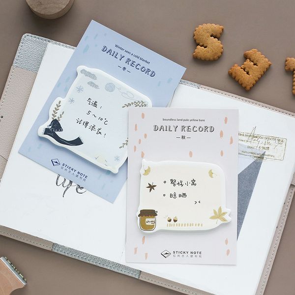 

kawaii cute spring maple sticker bookmark marker memo pad flags agenda sticky note stationery school office supplies sl1959