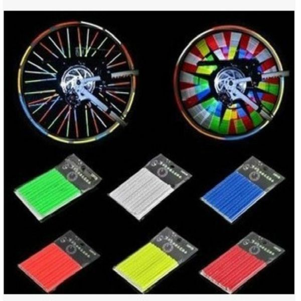 

12pcs bicycle light wheel rim spoke clip tube safety warning light cycling strip reflective reflector bike bicycle accessories
