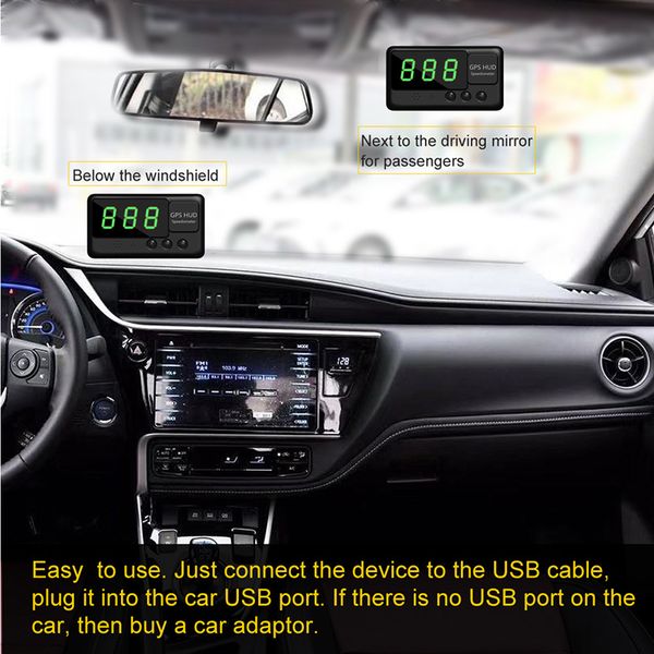 

universal heads up display car speedometer digital speed projector with over-speed alarm j99 gps