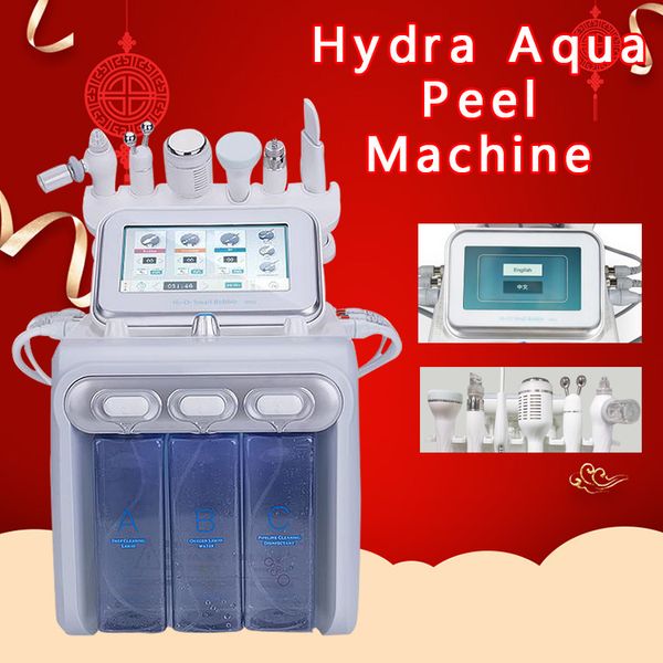 

6 in 1 hydra facial oxygen spray gun water dermabrasion biolifting rf cold hammer ultrasonic skin lifting facial care spa machines
