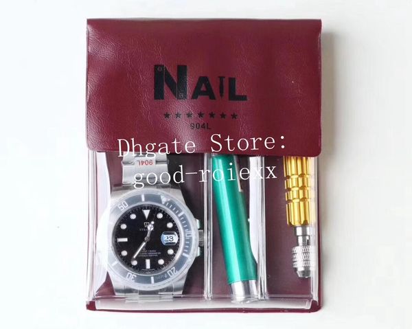 

nail factory 904l steel solid band bracelet mens watches automatic cal.3135 watch ceramic bezel 116610 dive oyster men eta wristwatches, Slivery;brown