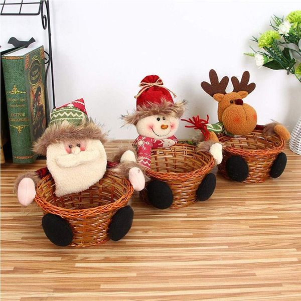 

christmas candy storage basket home deskdecoration santa claus storage basket gift holder christmas party decorations