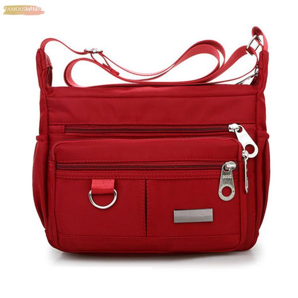 

women fashion solid color zipper waterproof nylon shoulder bag crossbody bag bolsa feminina dropship new 2020 zer