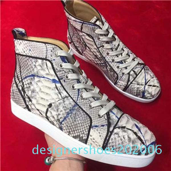 

2020 new luxury black gold glitter sequins red bottom shoes designer high spikes toe genuine leather flats party wedding sneakers d06