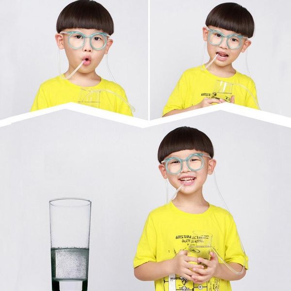 

creative funny soft plastic straw for kids birthday party toys fun glasses flexible drinking toys children baby party toys gifts