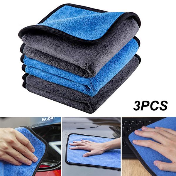 

rundong 2019 car cleaning automotive microfiber cloth, 3pcs / 30x30cm /car cleaning polishing cloth towel