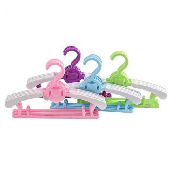 

20pcs kids hangers retractable candy color children's growth hanger plastic for coat trouser