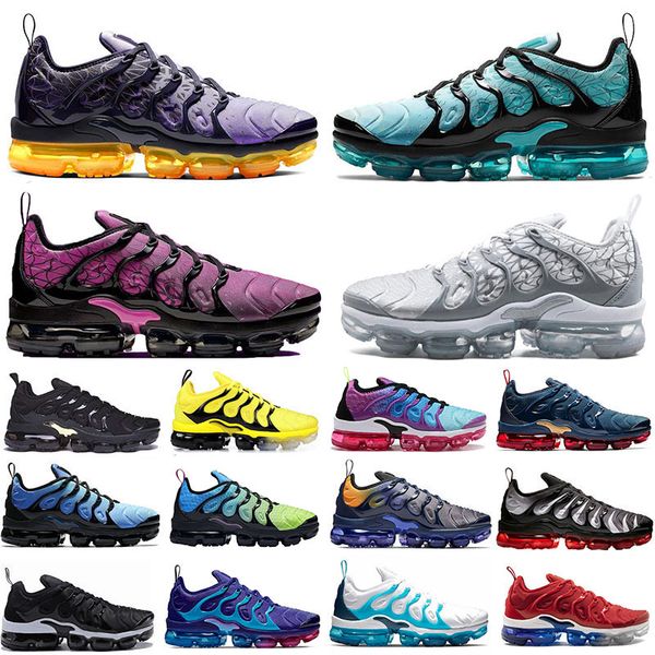 

new style tn plus regency purple running shoes hyper violet lemon lime be true triple black rainbow women mens trainers outdoor sneakers