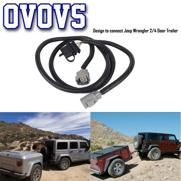 

trailer hitch wiring harness 65inch electric wiring kit for 07-18 wrangler jk 2/4 door with 4 way flat connector
