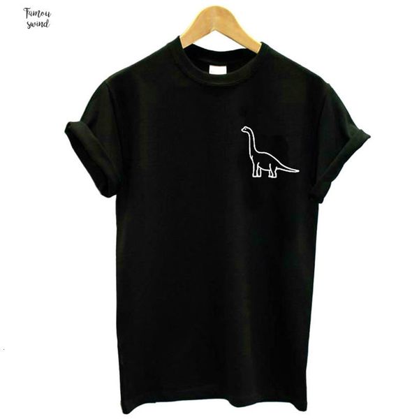 

футболка dinosaurus карманных печатей капля tshirt повседневная hipster футболка вуры lady top tee tumblr vrouwen schip, White