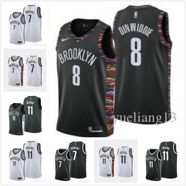 

2020 mens brooklyn nets kyrie irving finished swingman nbabasketball jersey authentic stitched 11 kyrie irving basketball shorts, Black