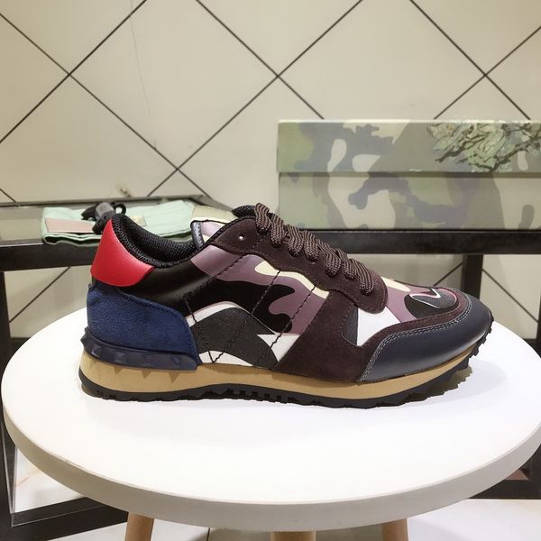 

men star studded casual shoes mesh real leather camouflage studded shoes combo stars rockrunner metallic lace-up shoes sneakers, Black