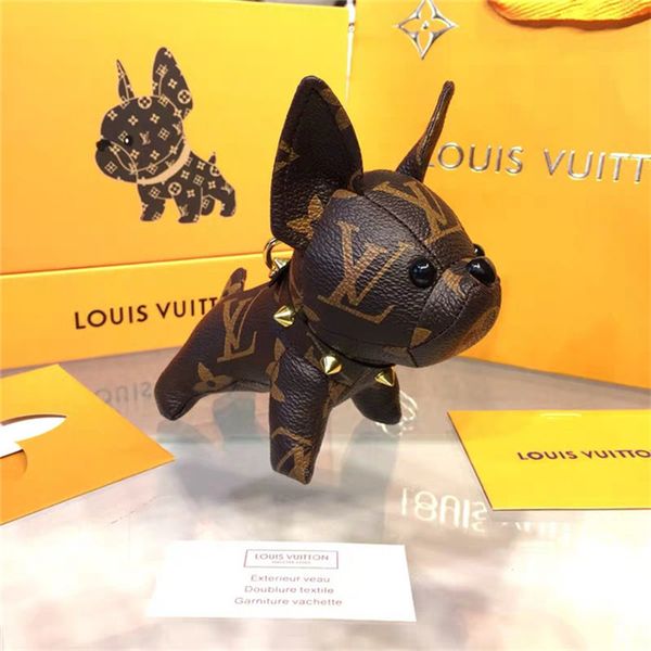 

2019 fa hion new brand dog keychain keyring for women bag car key chain trinket jewelry gift ouvenir with box for gift