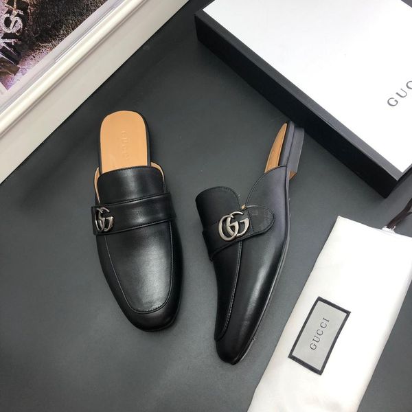 

men's leather slippers gg slippers