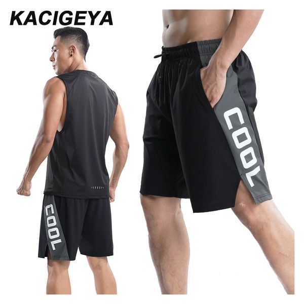 

letter sports shorts brand man summer beach shorts black white men quick dry training basketball short football running, Black;blue