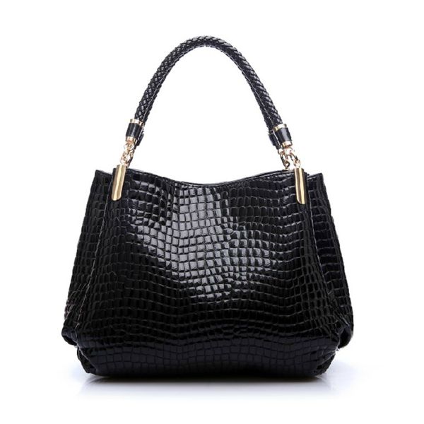

fashion crocodile pattern handbags new pu handbags europe and the united states middle-aged women's shoulder paint leather bag