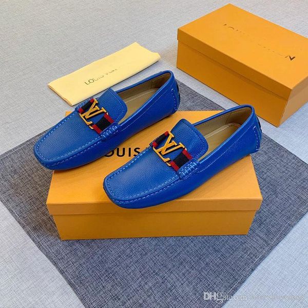 

высокое качество моды роскошь новых мужчин обувь реальная кожа кнопка плоский металлический горох обувь удобная печать классические ботинки, Black