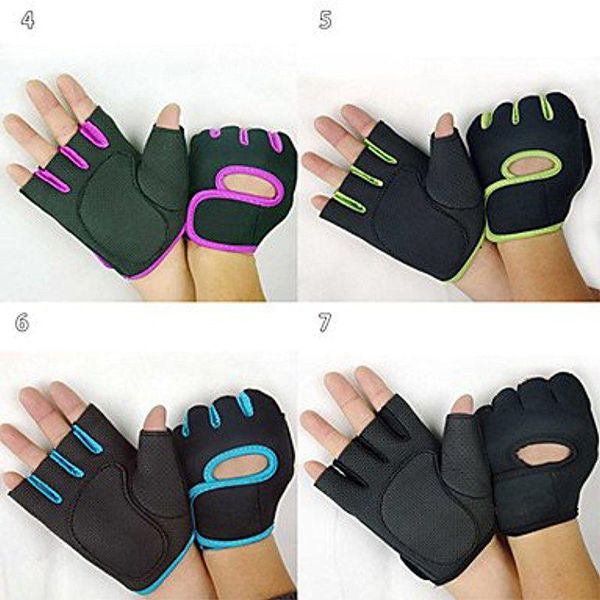 

yiwa ningb sport cycling fitness gym half finger weightlifting gloves exercise training , pink , s, Black