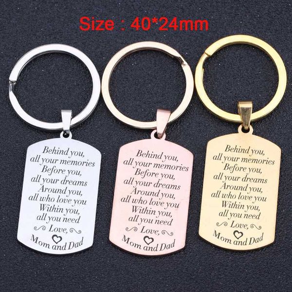 

from parents keychain gift for daughter / son behind you all your memories before you all your dreams, Silver