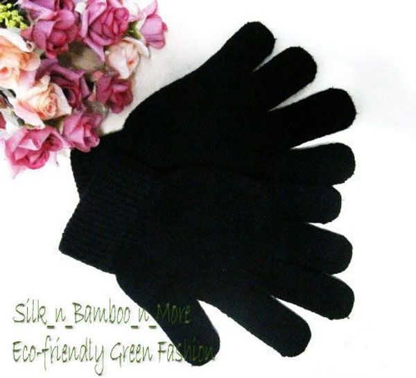 

3 pair warm gloves knit silk/cashmere magic thick gloves  multi, Blue;gray
