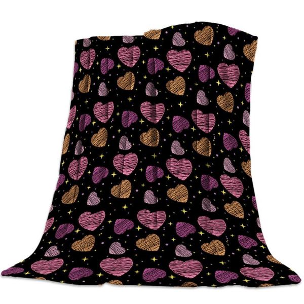

heart black pink throw blanket sofa bed throw blanket kid warm for beds coral fleece fabric