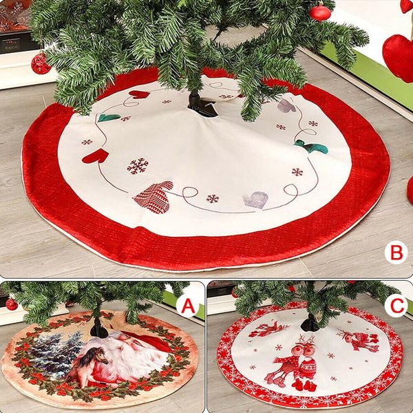 

48 inch christmas tree skirt invisible nylon clasp xmas apron decoration shopping mall l home joulukuusen hame h99f