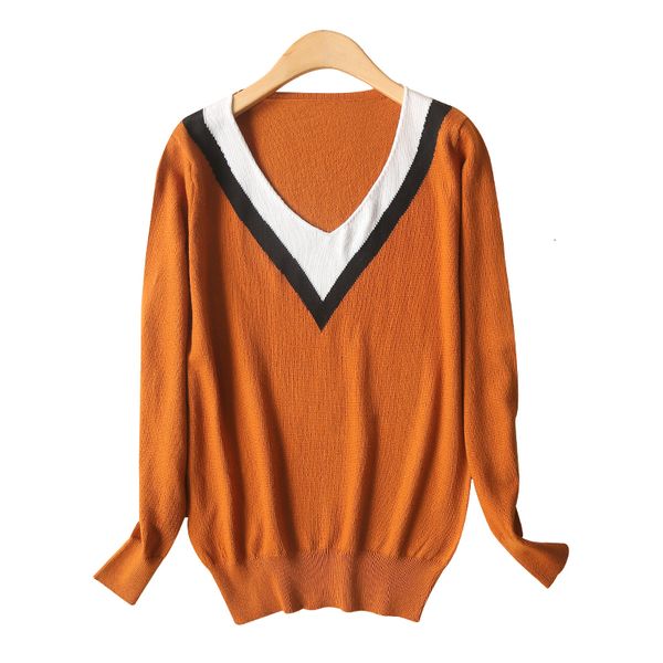 

new woolen sweaters in autumn and winter, neck v blouses, loose colour games, long sleeve shirts, White;black