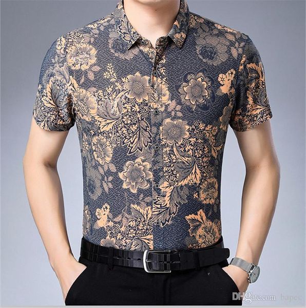 

summer designer luxury business floral printed polo fashion lapel neck short sleeve tees mens tees, White;black