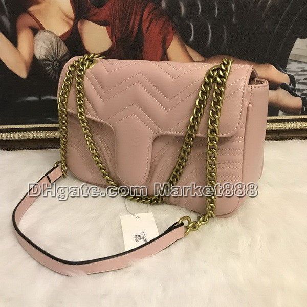 

fashion 5colors famous women designer shoulder bag marmont leather chain bag pure color womens handbags crossbody bag purse #88g7029