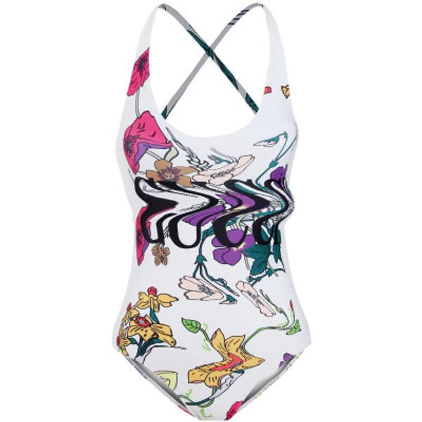 

womens brand swimsuit luxury one piece backless swimwear flowers pattern cross strap jumpsuit playsuit fashion summer beach vest.n18, White;black