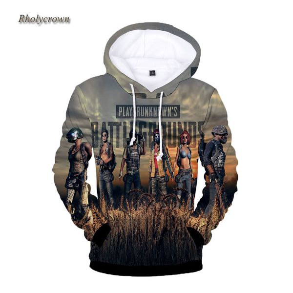 

fashion new pubg men's street wear pullover lady 3d hoodies harajuku survival game pubg print boy 3d hoodie sweatshirt top, Black