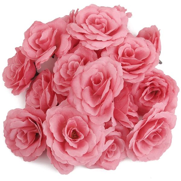 

20pcs artificial rose flower head corolla diy wedding decoration diameter of 65mm - pink
