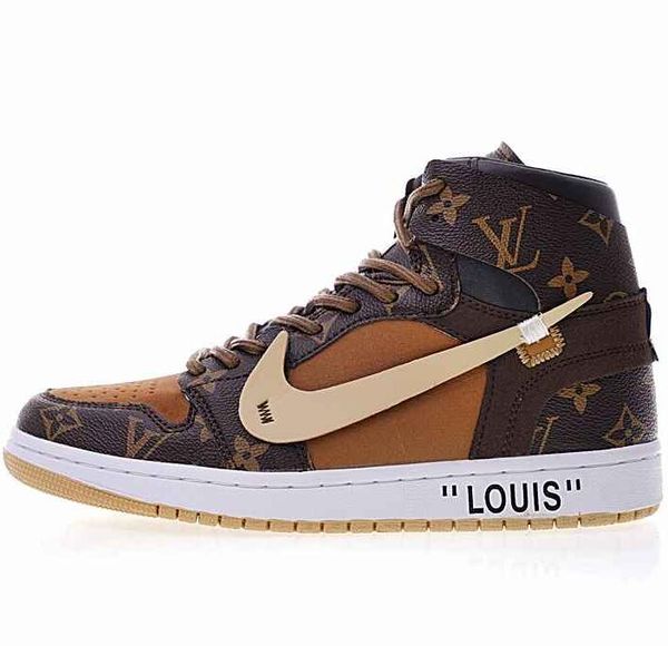 

off white x louis vuitton x nike air jordan 1 aj1 the ten revealing triple designer virgil abloh chicago white lv unc basket sports shoes, Blue;gray