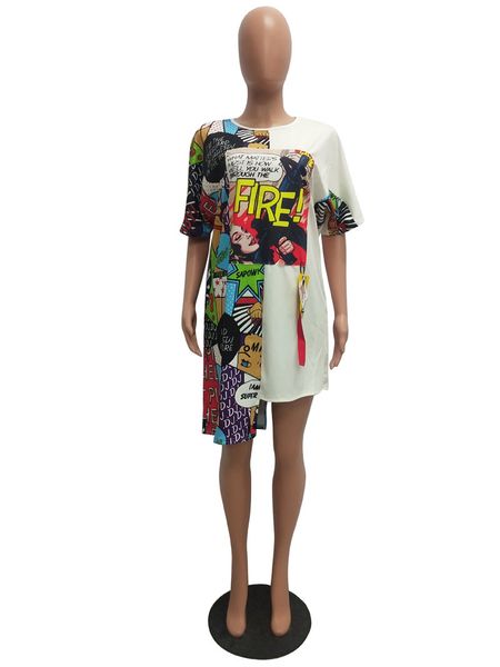 

женские летние платья с рукавами летучей мыши оболочка огонь печати повседневная одежда выше колена круглый вырез модная одежда, Black;gray