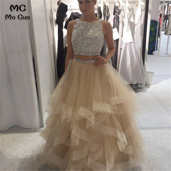 

блестящие платья выпускного вечера с кристаллами бисером две части платье вечернее платье мяч оборками платье выпускного вечера для женщин н, White;black