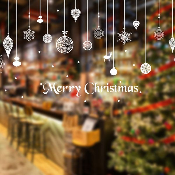 

christmas wall stickers window glass door decoration wall sticker new living room decoration sticker bedroom decor c30102