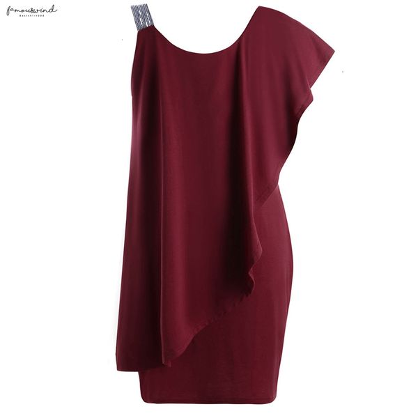 

size plus ruffles one shoulder mini dress women summer party dress bodycon dresses vestido robes 5xl designer clothes, Black;gray