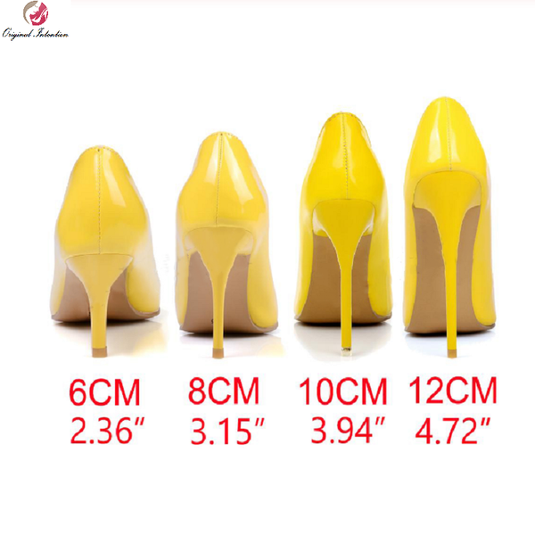 

women heels patent pointy toe stiletto high heels 6/8//12cm pumps dress wedding basic shoes zapatos large size 46 47, Black