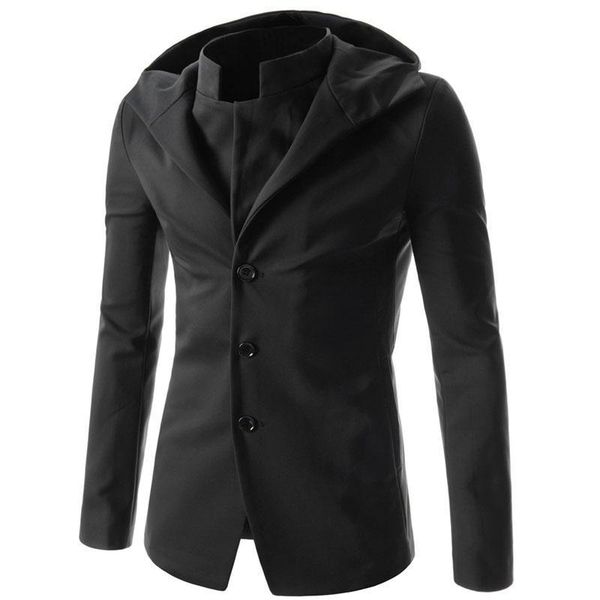 

2015 classic hooded trench coat brief paragraph dust coat for men winter jacket men, Tan;black