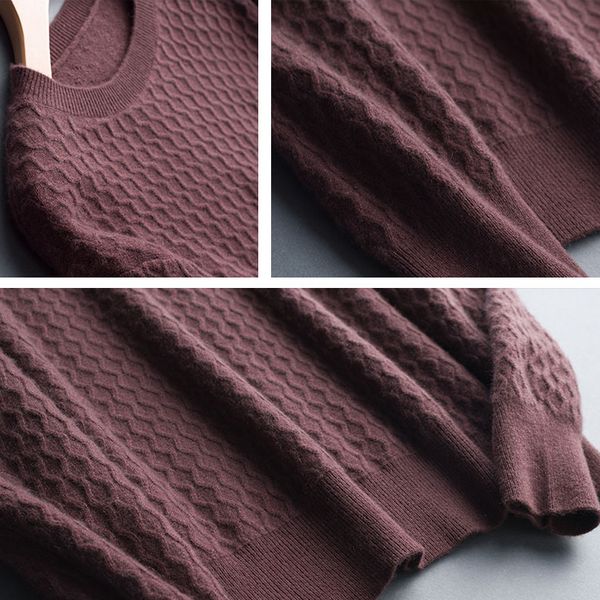 

geniues cashmere 100 real sweaters for men casual men long sleeve knitwear autumn winter slim fit basic pullover, White;black