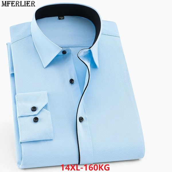 

mferlier winter shirts for men long sleeve large size big 5xl office shirt formal simple 9xl 10xl 12xl autumn work shirts pink, White;black