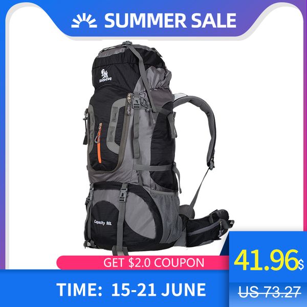 

80l tactical backpack outdoor mountaineering backpack camping hiking backpacks sports climbing bag mochila militar men
