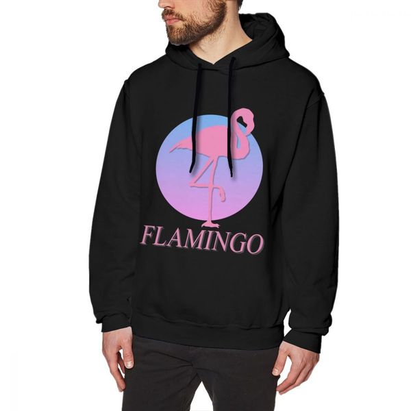 

фламинго vaporwave толстовки мужчины ретро стильный camiseta хлопок горячие продажа толстовка, Black
