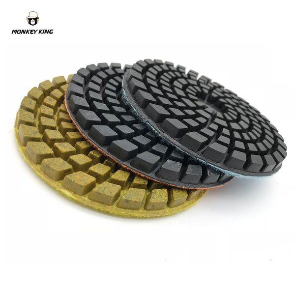 

3 pieces/lot 3 step set diamond polishing pads for concrrete terrazzo waterstone 4 inch 100mm thickness 6mm